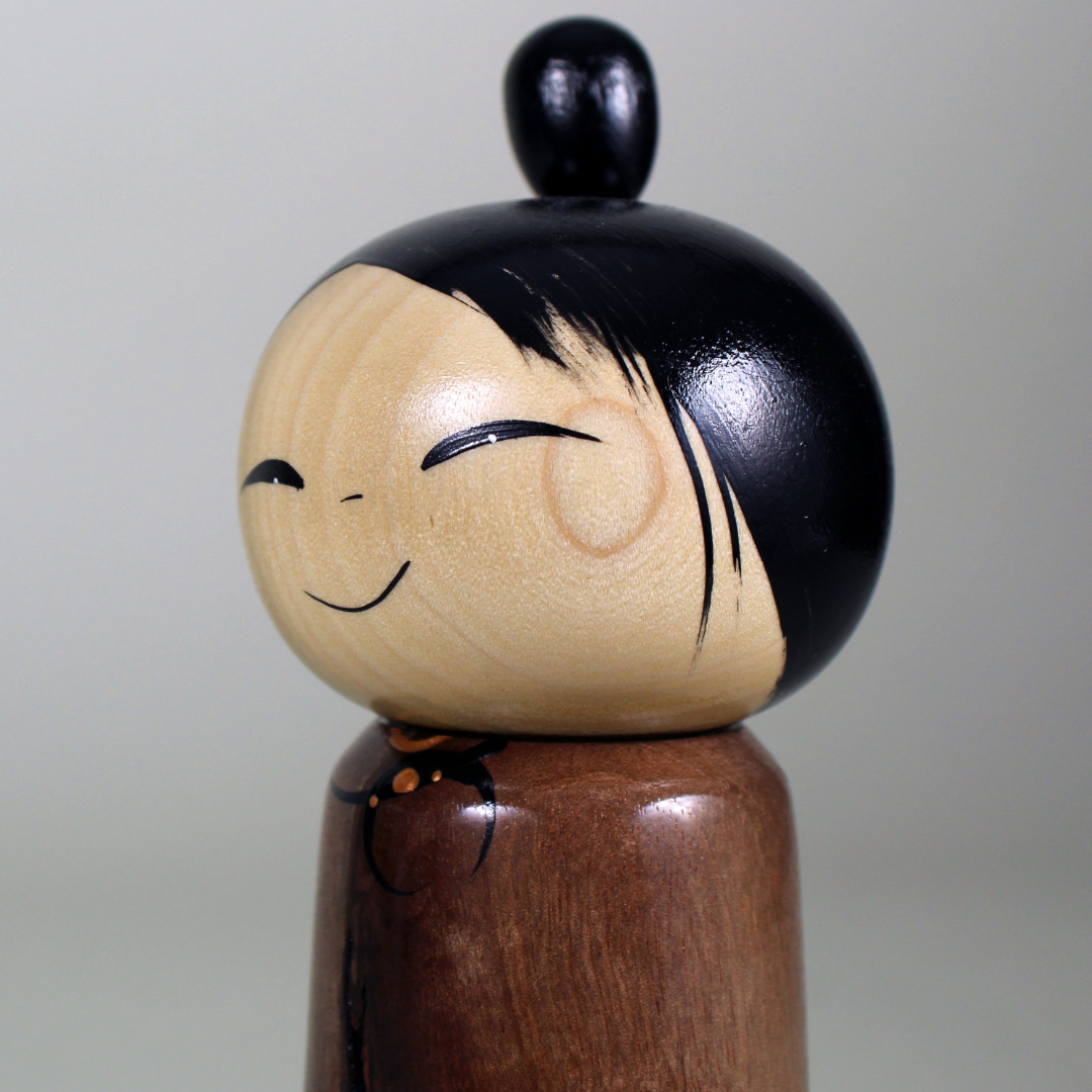 Simple Walnut Kokeshi Doll