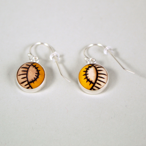 Yellow Semi-Circle Rays Dangle Earrings