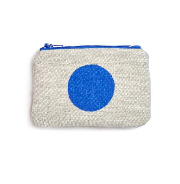 Dot Blockprint Linen Coin Purse