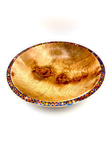 10" Colored Pencil Maple Burl Bowl