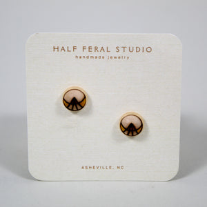 Yellow Triangle Ray Stud Earrings