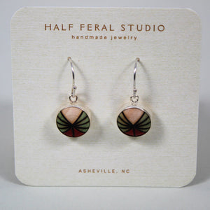 Red & Gray Ray Dangle Earrings