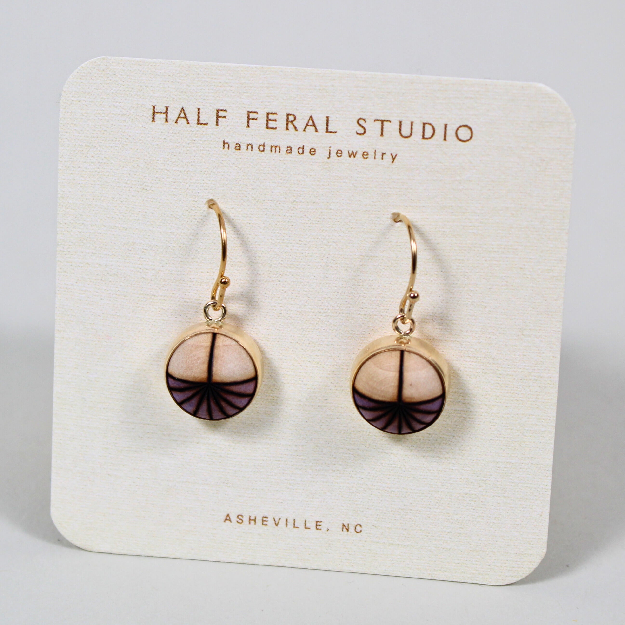 Lilac Semi-Circle Rays Dangle Earrings