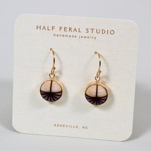 Lilac Semi-Circle Rays Dangle Earrings