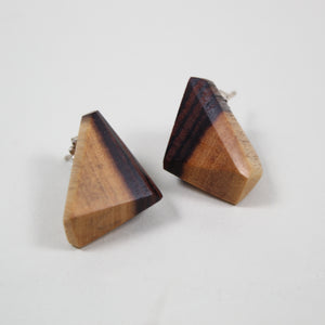 King Wood Stud Earrings