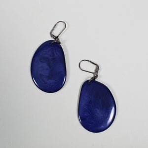 Large Tagua Disc Dangle Earrings