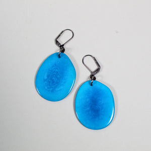 Large Tagua Disc Dangle Earrings