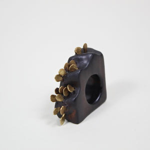 Alpa Sheth Studio Triangle Wood & Metal Ring