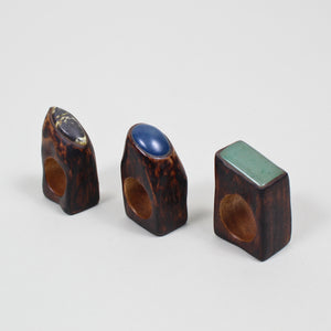 Alpa Sheth Studio Rectangle Wood & Stone Ring