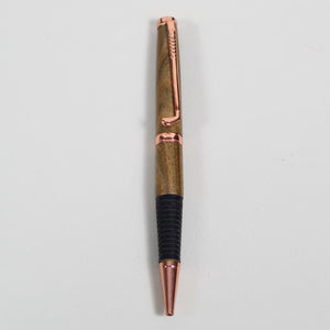 'Wood of Life' Lathe-Turned Pen with Gold Golf Club Clip