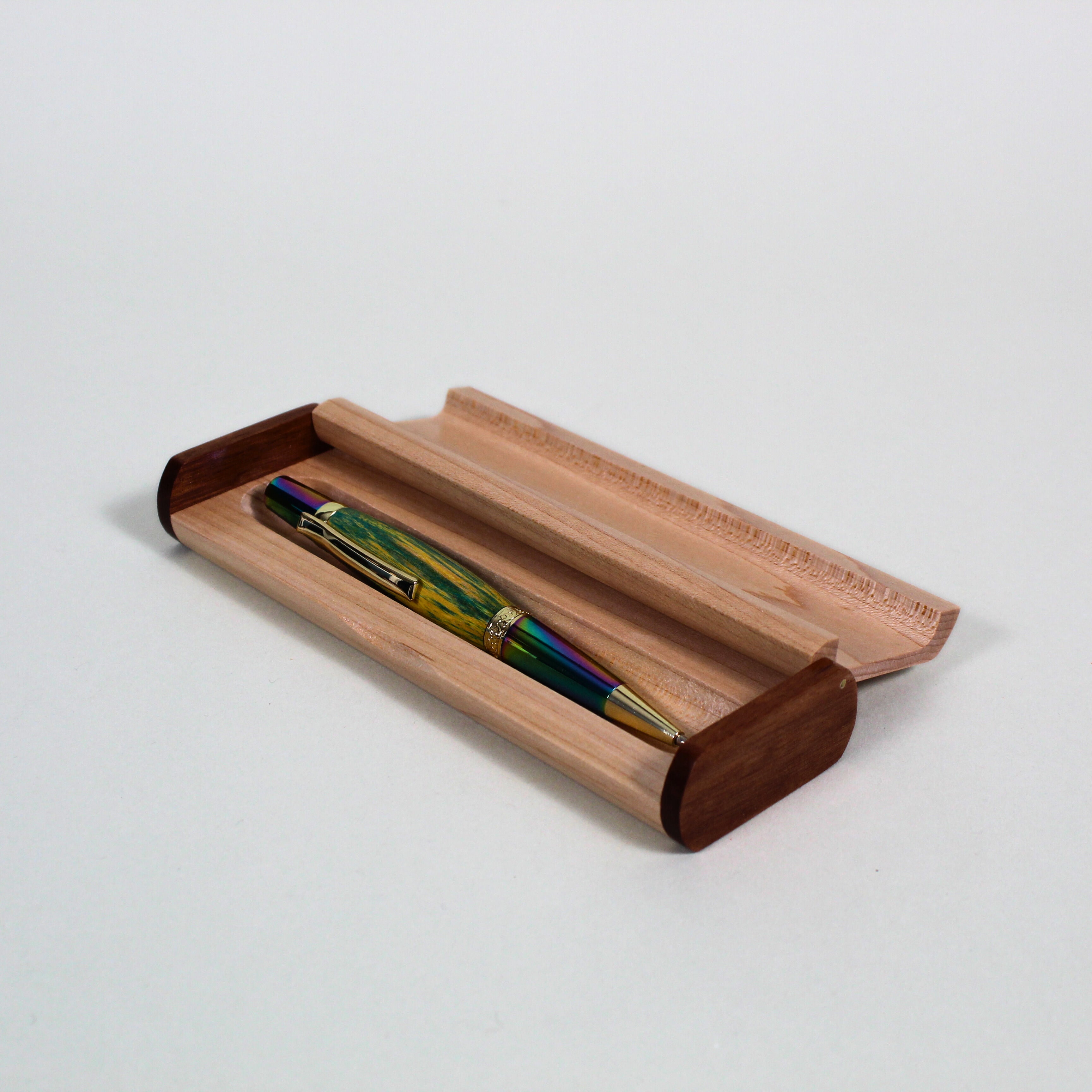 Lathe-Turned Alaskan Ash Clip Pen with Case