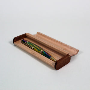 Lathe-Turned Alaskan Ash Clip Pen with Case