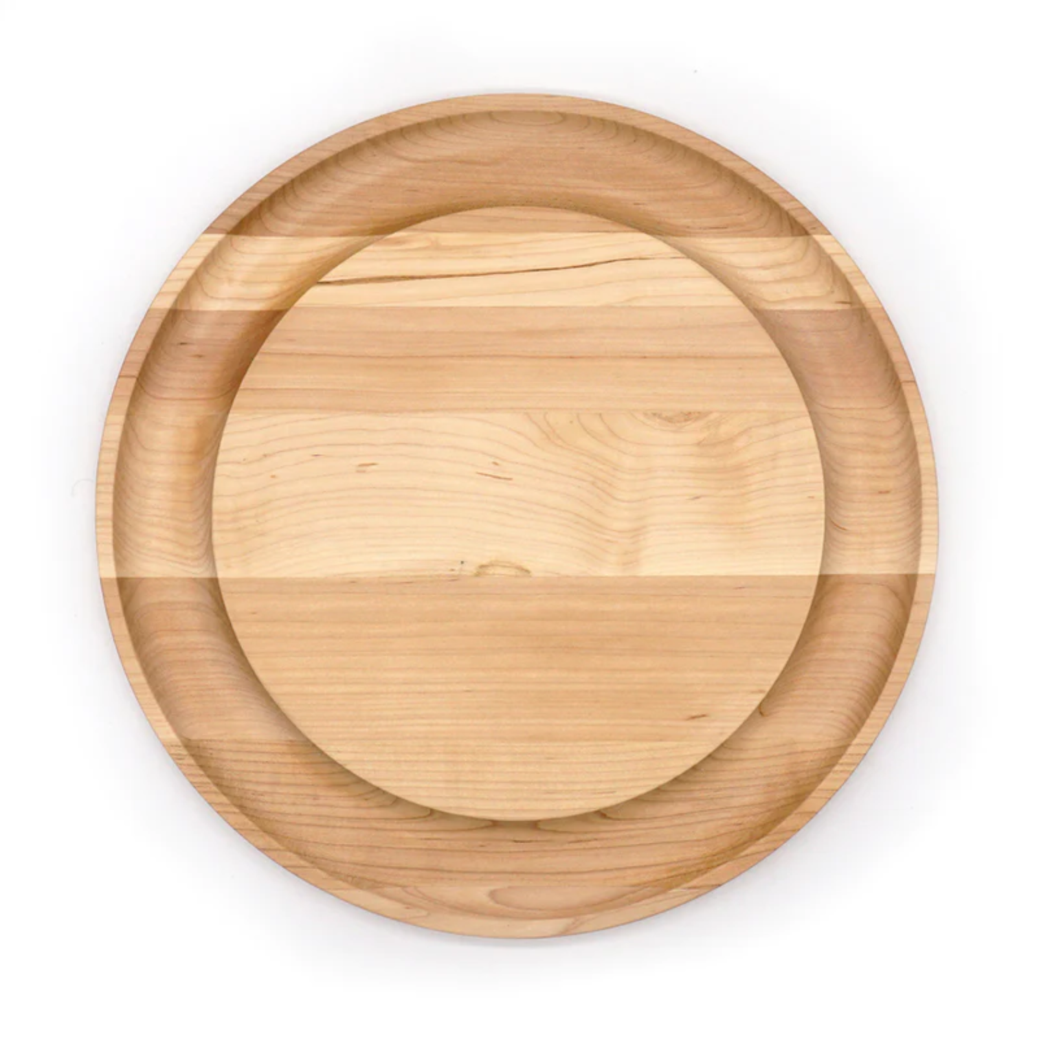 Maple Round Cheese Board with Cracker Groove