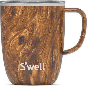 S'well Teakwood Stainless Steel Travel Mug with Handle - 16 oz