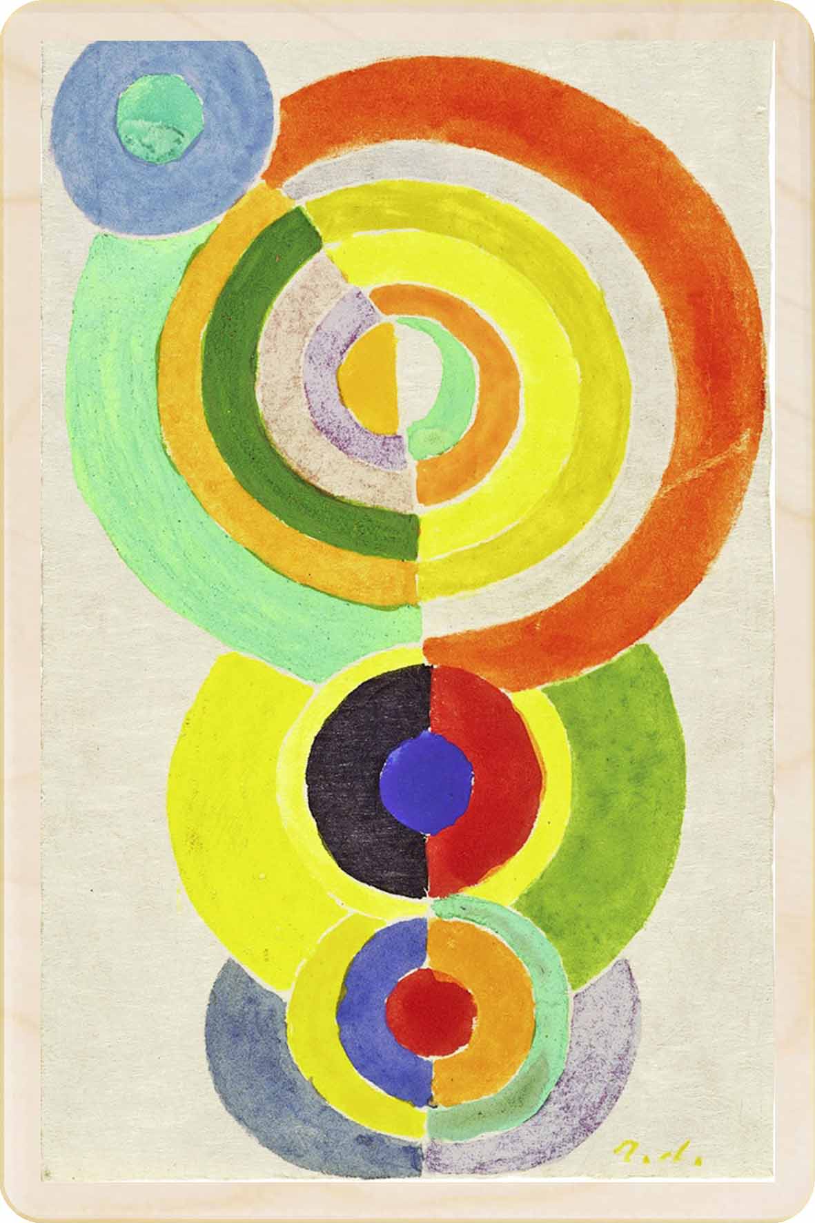 "Delaunay, Rhythm" Wooden Postcard