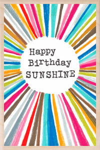 Happy Birthday Sunshine Wooden Postcard