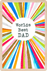 Worlds Best Dad Wooden Postcard