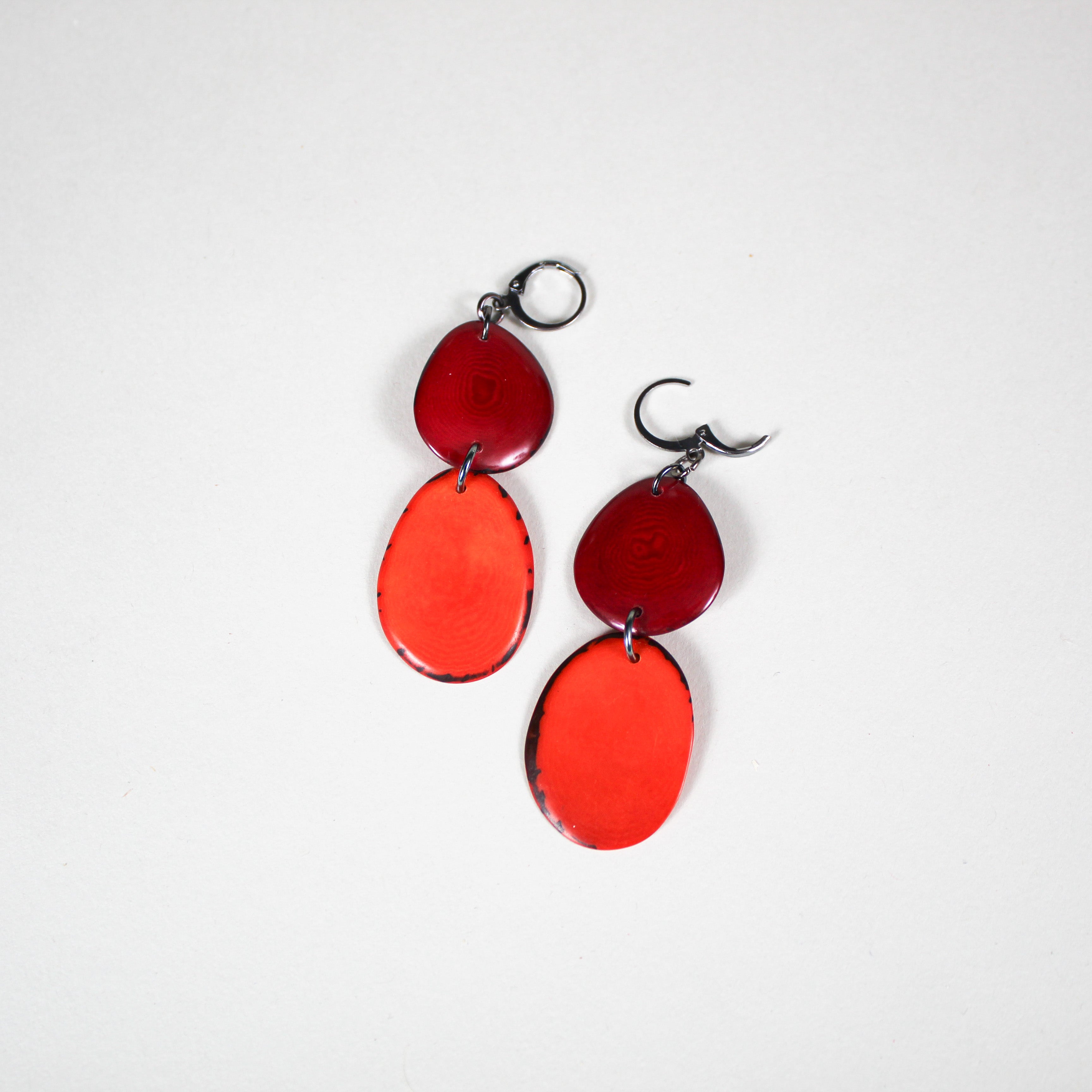 Two/Color Tagua Disc Earrings