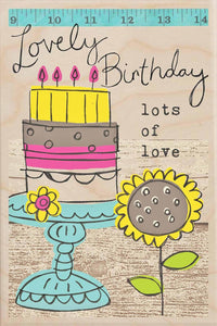 "Lovely Birthday" Wooden Postcard