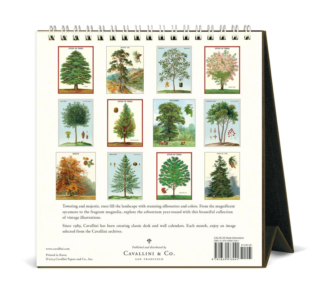 2025 Cavallini Arboretum Desk Calendar