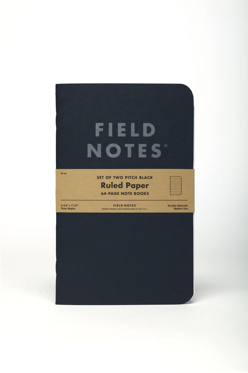 Field Notes Pitch Black Ruled Notebooks 2-Pack