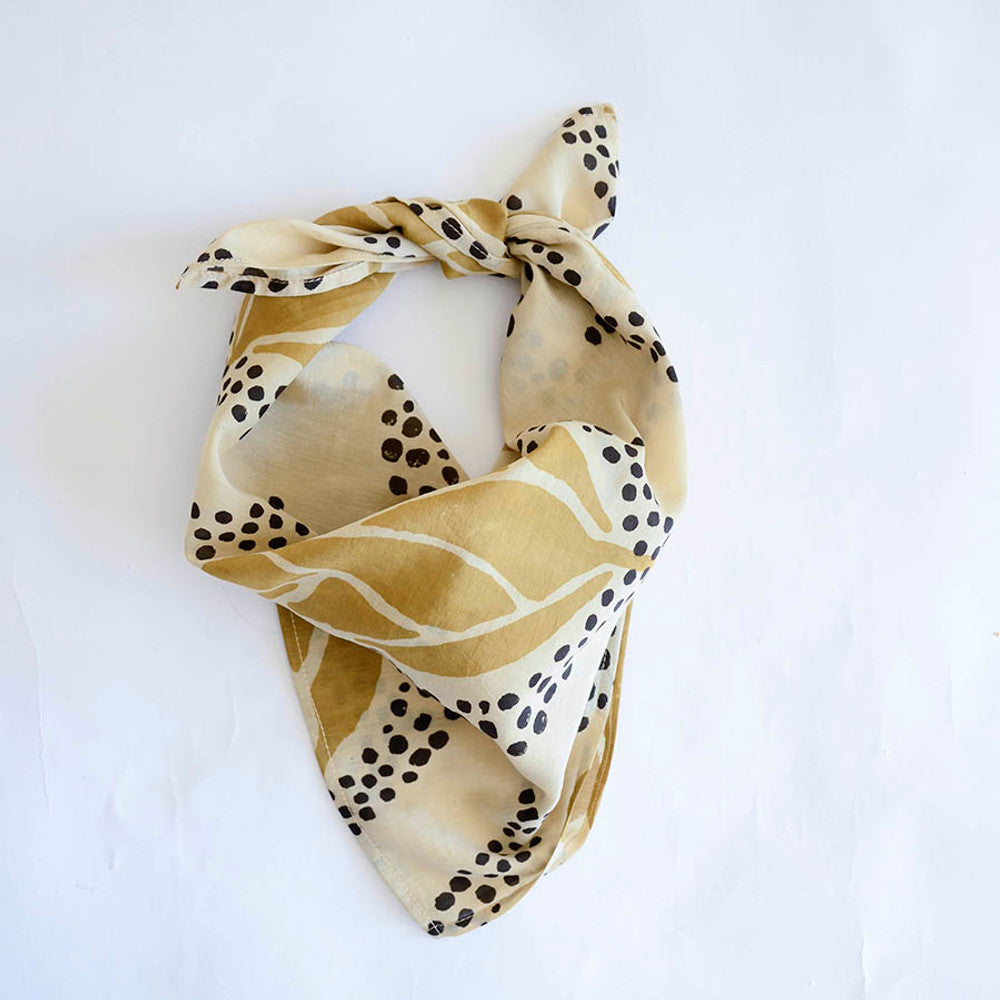 Block Print Bandana  - Head Square Scarf