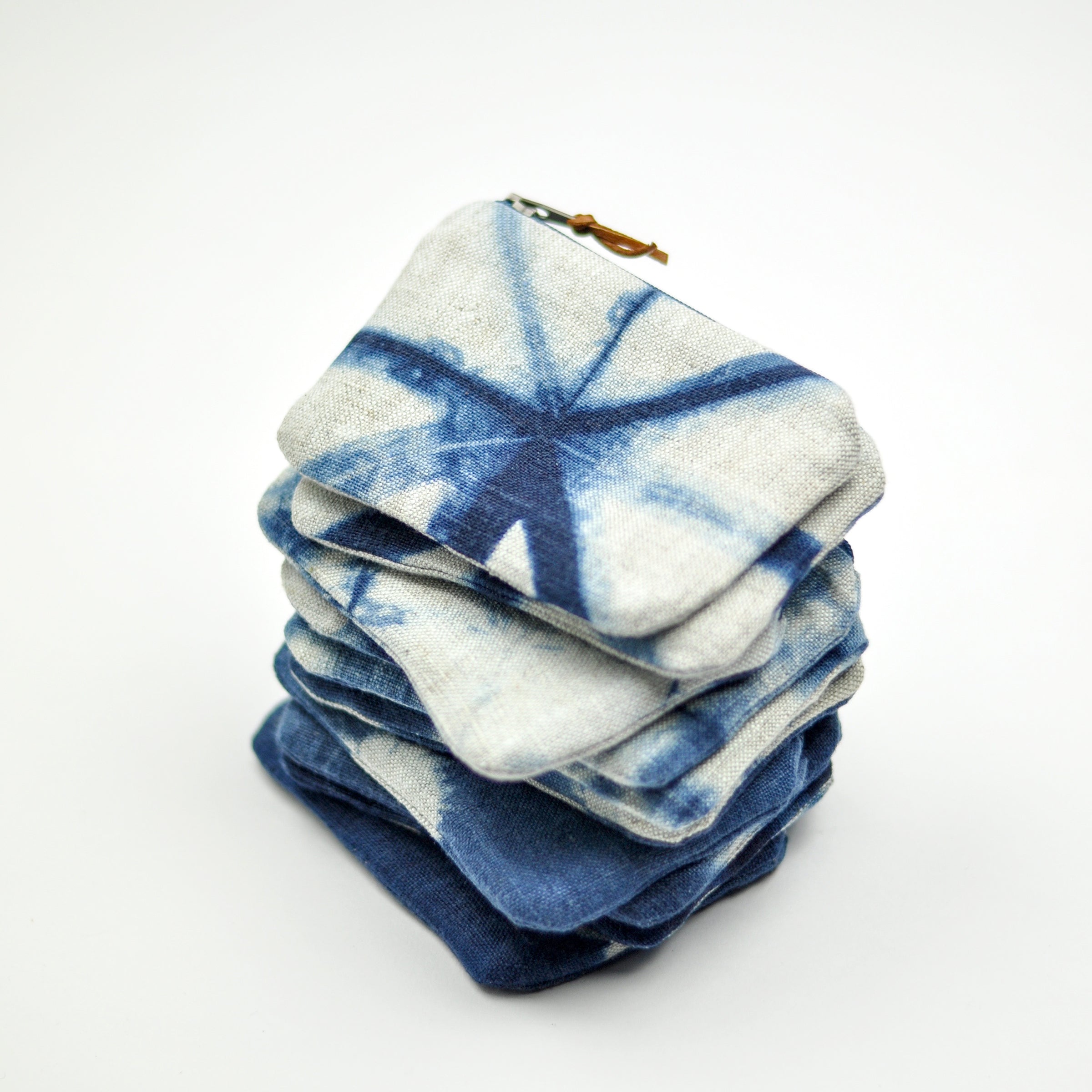 Shibori Linen Coin Purse