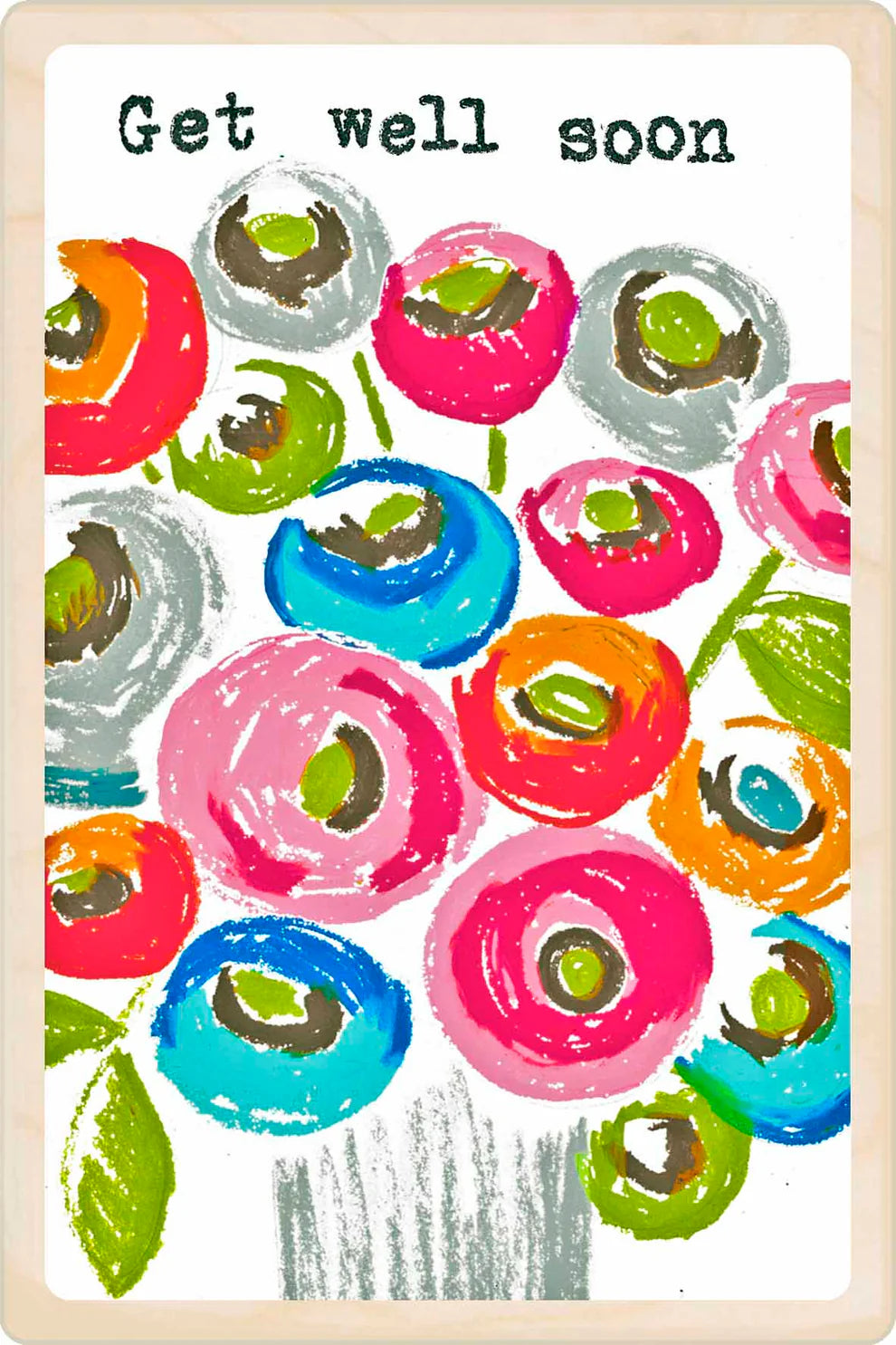 "Get Well Soon" Wooden Postcard