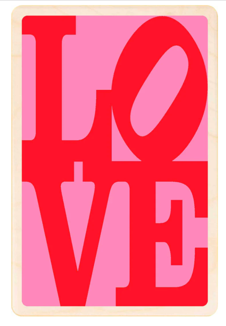 LOVE Valentine's Wooden Postcard