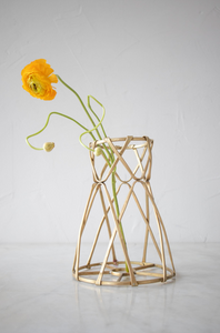 Tall Metal Basket Vase