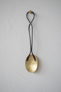 Metal Brass and Steel Dessert Spoon