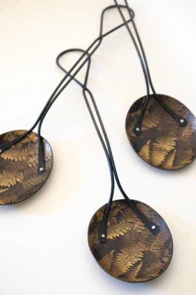 Metal Foliage Large Serving Spoon - Fern