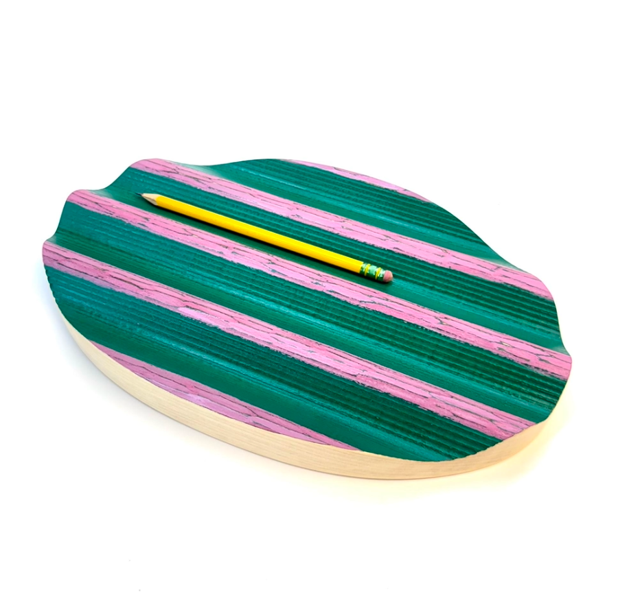 Wavy Green/Purple Oval Tray- Peter Park