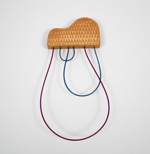 Maroon, Teal, & Cherry Wood Wall Cloud