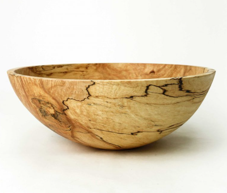 18" Spalted Maple Round Bowl