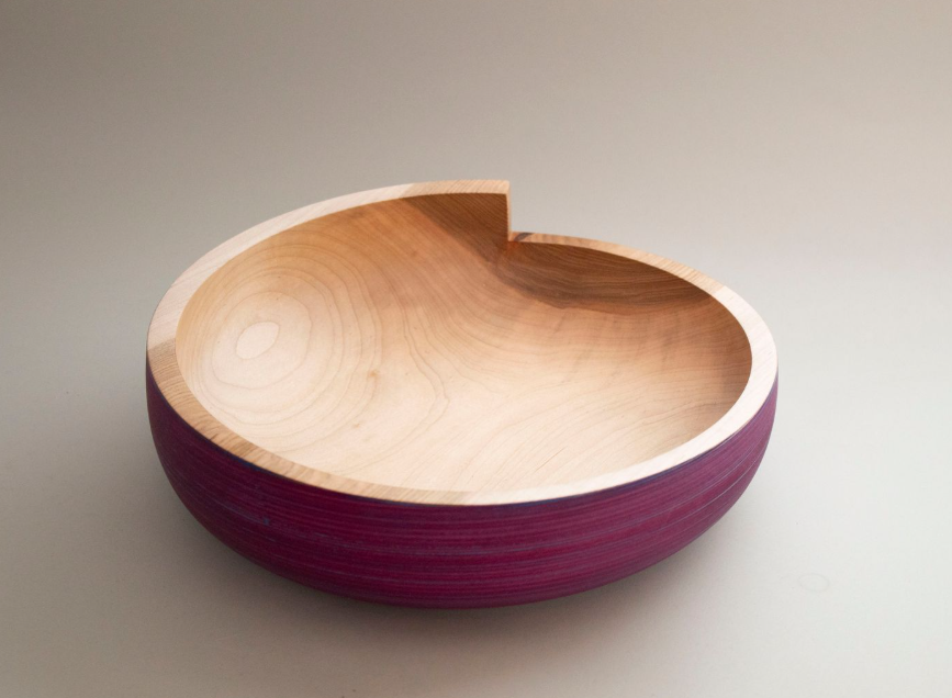 Plum Bowl with Step Rim