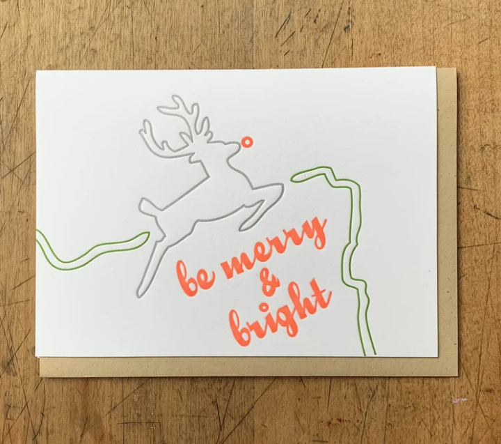 Merry & Bright Oregon Stag Holiday Card
