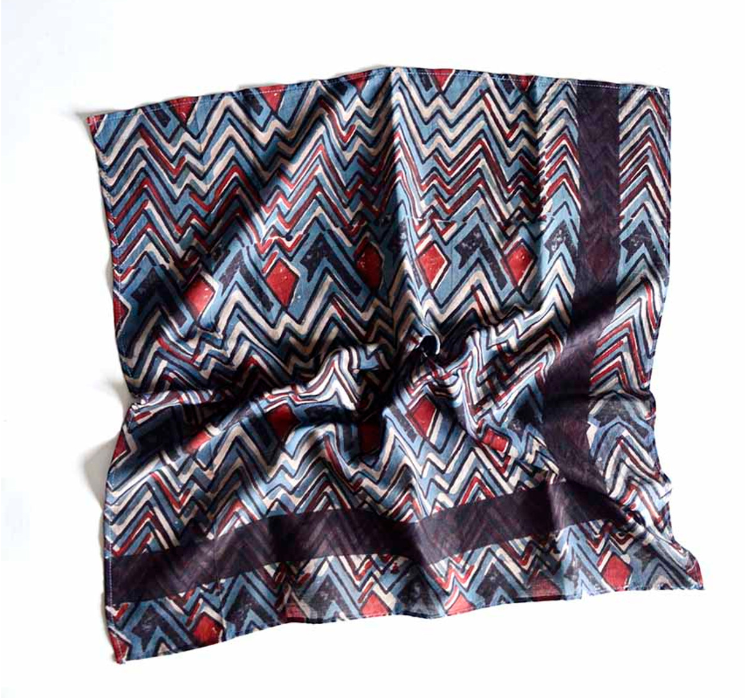 Block Print Bandana  - Square Scarf