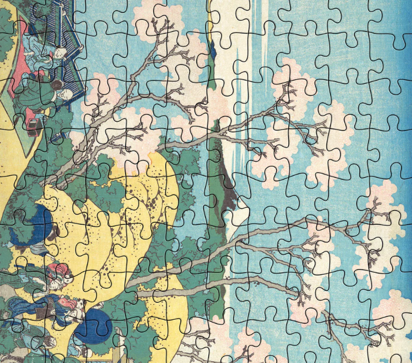 Hokusai 120-Piece Double-Sided Jigsaw Puzzle Set