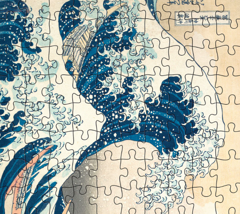 Hokusai 120-Piece Double-Sided Jigsaw Puzzle Set