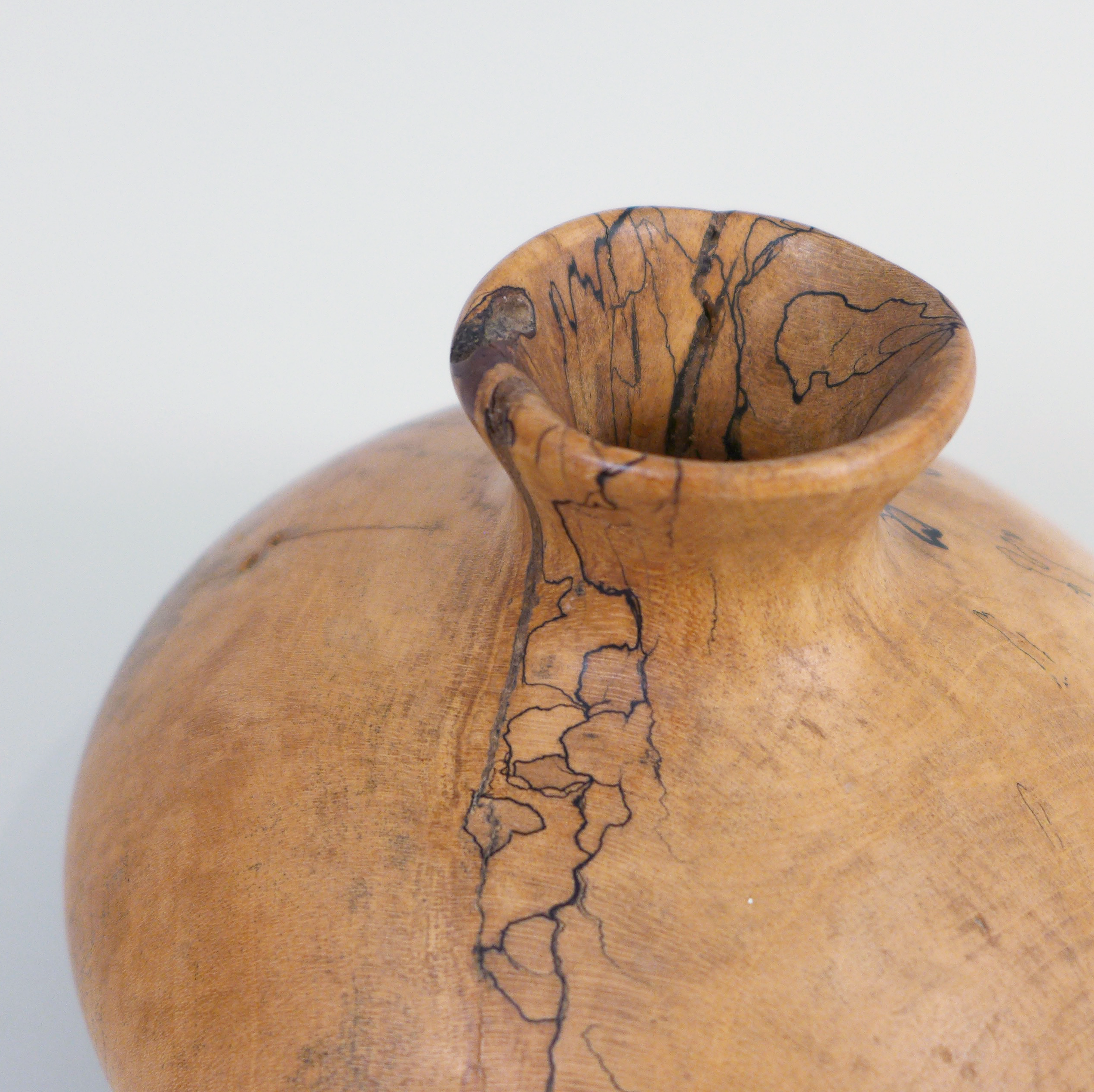 Wide Spalted Maple Burl Vessel, 1977