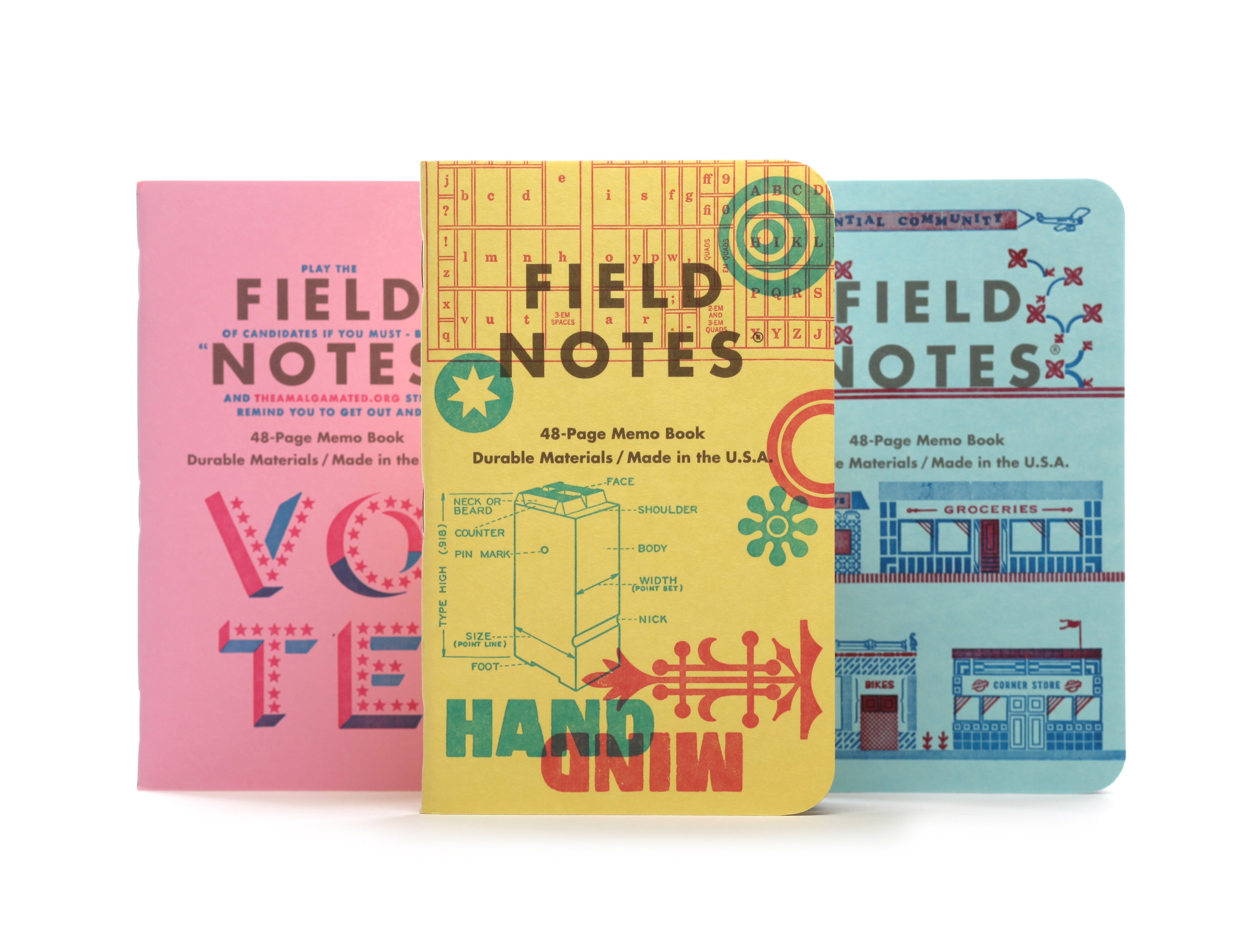 Field Notes United States of Letterpress Memo Book 3-Pack
