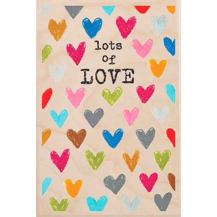 "Lots of Love" Wooden Postcard - Flowers