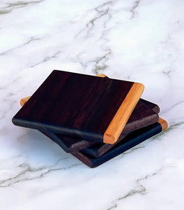 Black Walnut & Maple Wood Coasters