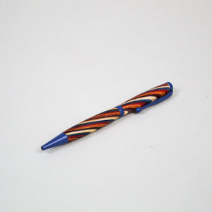 Wood Laminate Swirl Lathe-Turned Pen With Metal Fittings