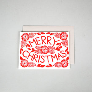 "Merry Christmas" Block Printed Card