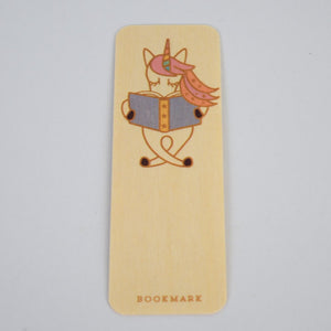 Reading Unicorn mini wooden bookmark