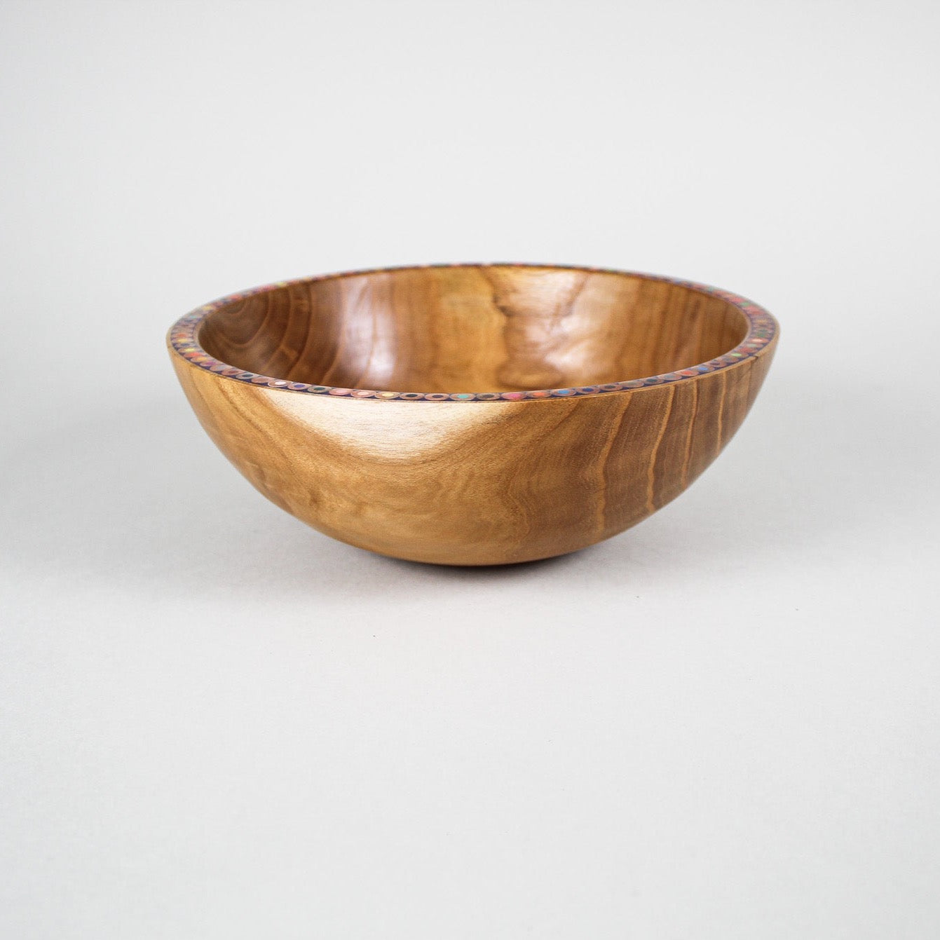 Small Honey Locust Bowl with Colored Pencil Rim