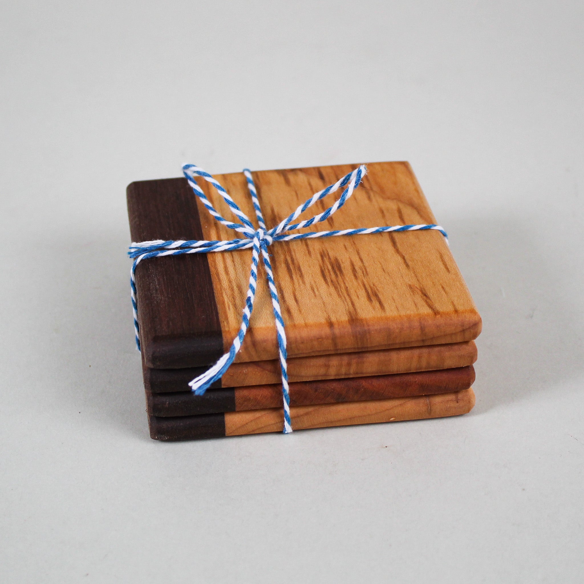 Maple & Black Walnut Wood Coasters
