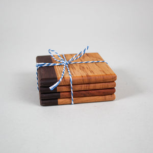 Maple & Black Walnut Wood Coasters